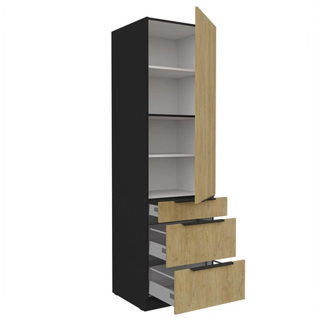 Crotone 60 DKS-210 3S 1F kuchyňská skříňka se zásuvkami odolná proti vlhkosti a poškození kovové hrany úchytek