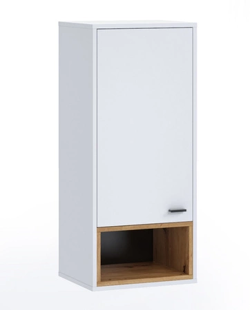Nástěnná skříňka Olier 42 cm bílá minimalistický design stylová vitrína do obývacího pokoje jednoduchý design, který se hodí do každého interiéru