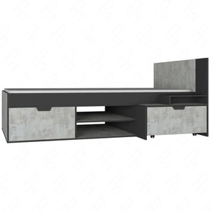 Postel s kontejnerem Nano 90x200 cm grafit / enigma ideální pro dětské pokoje a pokoje teenagerů lemování zakončené speciální dýhou