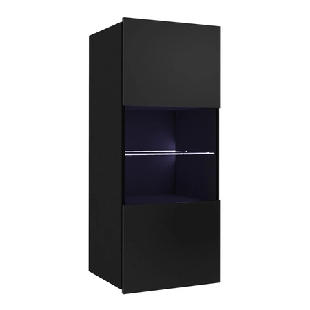 Nábytek Apulia III bílý lesk / černý lesk extrémně stylová nástěnná skříňka jednoduché jednotky hodící se do každého interiéru