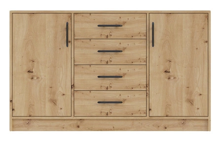Komoda Caspe 140 cm dub řemeslný moderní design nábytku Hrana komody je opatřena speciální dýhou ABS