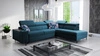 Rohová sedací souprava s funkcí spaní Belvi III tyrkysová pravá pohodlná a elegantní rohová sedací souprava do obývacího pokoje s praktickým úložným prostorem na boku