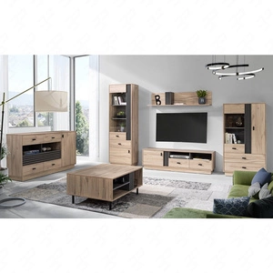 Dubová nábytková sestava Estan světlý dub / antracit inovativní nábytek do obývacího pokoje a obývacího pokoje v moderním stylu