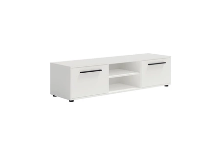 RTV skříňka Maxione 150 cm bílá jednoduchý design TV skříňka s policí minimalistický a univerzální design