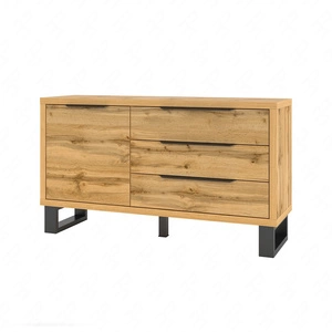 Komoda Halle 144 cm dub wotan funkční ideální do interiérů v industriálním a loftovém stylu stabilní kovová základna