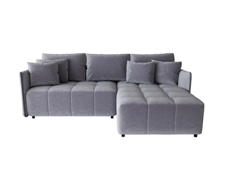 Rohová sedací souprava s funkcí spaní Oroso modrá pravý roh měkká sametová tkanina s hydrofobním potahem kontejner na prádlo