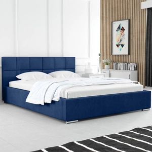 Čalouněná postel Costa 140x200 modrá stylová postel s úložným prostorem na lůžkoviny pohodlný podhlavník zaujme svým elegantním designem