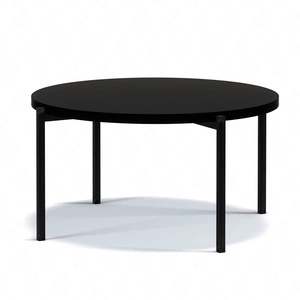Kulatý konferenční stolek 84 cm Sampi černá nadčasový a lehký design pevná kovová podnož ideální stolek do každého prostředí