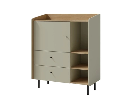 Nábytková sestava Olivio eukalyptus / dub baltický dune ideální do dětského pokoje nebo pokoje pro mladé v módním stylu