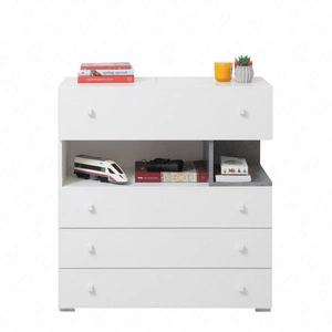 Zásuvková komoda Epsilon 85 cm bílá / beton ideální do pokoje pro mládež funkční a prostorná