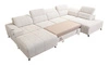 Rohová sedací souprava s funkcí spaní Penejos VI krémová levá stylová rohová sedací souprava se dvěma přihrádkami na lůžkoviny odolná látka