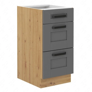 Stojící kuchyňská skříňka se zásuvkami Asti 40 D 3S BB skříňka odolná vůči páře, vysoké teplotě a rozlitým tekutinám