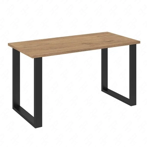 Stůl Taunton 138x67 cm dub lancelot / černá jednoduchá forma nábytku obohacená o stylové černé nohy v loftovém stylu odolné proti rozlití desky