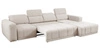 Rohová sedací souprava s funkcí spaní Cetara XII krémová pravá strana stylový design pohodlná posuvná opěradla dvě nádoby na lůžkoviny