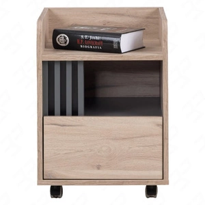 Skříňka se zásuvkou Estan dub světlý / antracit funkční kus nábytku do pracovny nebo pokoje pro mládež