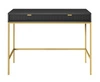 Černá konzola Lovro se zásuvkami stylový a funkční nábytek do předsíně, obývacího pokoje nebo kanceláře, rám ve zlaté barvě
