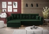 Rohová sedací souprava s funkcí spaní Wilkins bottle green levá strana stylový a moderní design, který se hodí do každého interiéru