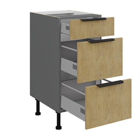 Sada kuchyňského nábytku Corsico 260 cm elegantní kuchyňské skříňky v moderních a přírodních barvách úchyty s kovovými hranami