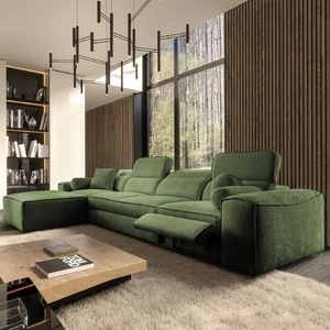 Rohová sedací souprava s funkcí spaní Viano XII Lux zelená levostranná designová rohová sedací souprava do obývacího pokoje s pohodlným výsuvným podnožníkem