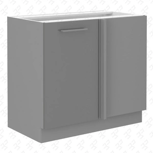 Přídavná rohová kuchyňská linka Grey 105 ND 1F BB skříň napravo je odolná vůči páře vysoké teplotě a rozlité kapalině