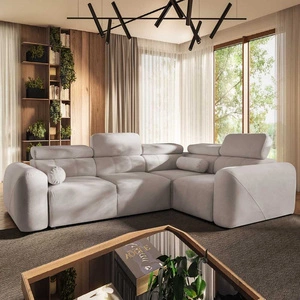 Rohová pohovka s funkcí spaní Cantare II slonovinová kost pravá pohodlná rohová pohovka do obývacího pokoje se stylovým charakterem měkká látka