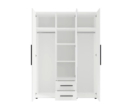 Zrcadlová šatní skříň Maxione 150 cm dub řemeslný funkční šatní skříň do ložnice, pokoje pro mládež nebo předsíně obohacená o zásuvky