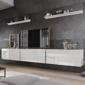 Sparta bílý lesk Modernistický design umožňuje zařídit multimediální koutek v moderním stylu