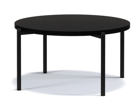 Kulatý konferenční stolek 84 cm Sampi černá nadčasový a lehký design pevná kovová podnož ideální stolek do každého prostředí