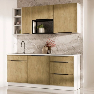 Sada kuchyňského nábytku Cremona 180 cm elegantní kuchyňské skříňky v jemných a přírodních barvách ideální sada do malé kuchyně