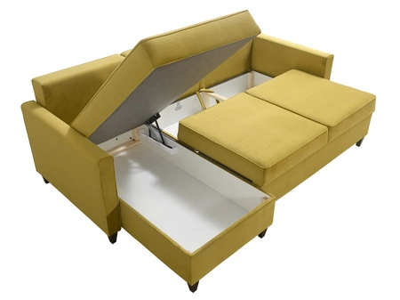 Rohová sedačka s funkcí spaní Terni bottle green levá praktická a funkční rohová sedačka s prostornými nádobami na lůžkoviny