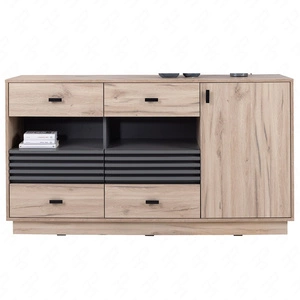 Komoda se zásuvkami Estan 155 cm dub estan světlý / antracit moderní designový nábytek kvalitní zpracování hrany komody zakončené speciální dýhou