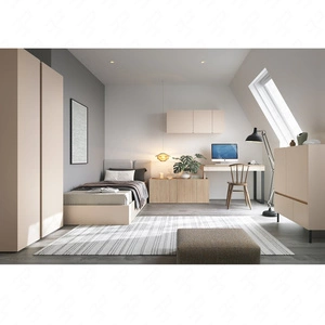 Nábytková sestava Paguro pískově béžová / olejovaný dub ideální do pokoje pro mladé v módním stylu