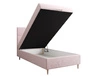 Kontinentální postel Bing 90x200 pudrově růžová v moderním skandinávském stylu s čalouněným čelem postele s úložným boxem