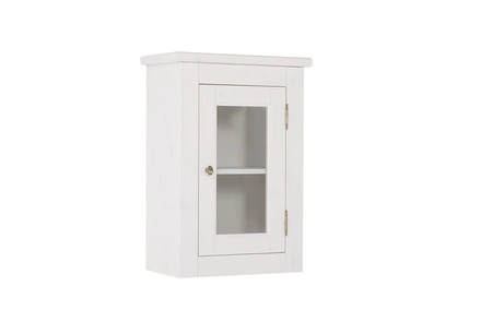 Romantická sada koupelnového nábytku bílá elegantní dřevěné skříňky do koupelny v klasickém stylu vkusné kovové úchytky