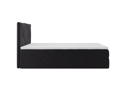 Kontinentální postel Arvada 90x200 grafit v moderním skandinávském stylu s čalouněným čelem postel s úložným boxem