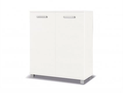 Komoda Maximus 100 cm v bílé barvě v moderním designu, hrany jsou opatřeny speciální dýhou ABS