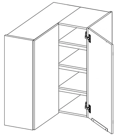 Rohová kuchyňská skříňka Alpine 60x60 GN-108 2F odolná proti páře, rozlití a teplu