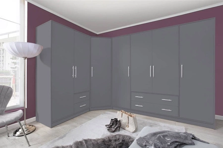 Skříň Caspe 150 cm antracitová moderní design povrchová úprava ABS a hliníkové úchyty