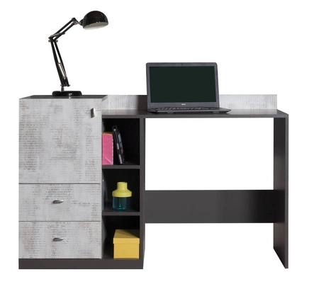 Psací stůl Tablo 130 cm grafit / enigma moderní design nábytku Hrany psacího stolu jsou povrchově upraveny speciální dýhou