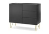 Zásuvková komoda Madison 97 cm černá grafitová / mramorová černá královský modernistický design dekorativní deska v mramorovém dekoru