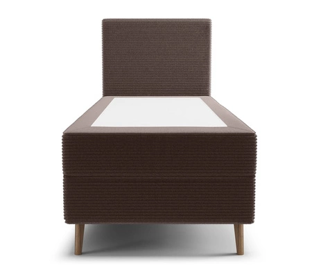 Kontinentální postel Totti 90x200 hnědá stylová postel s úložným prostorem trojrozměrná tkanina s výraznými pruhy