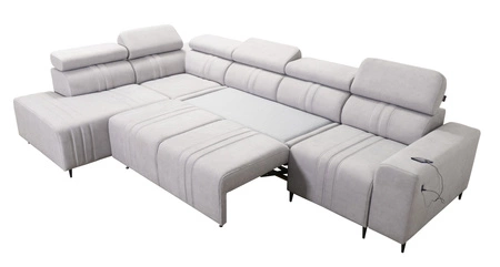 Rohová pohovka s funkcí spaní Castel XI růžová levá pohodlná rohová pohovka s úložným prostorem na lůžkoviny odolná látka