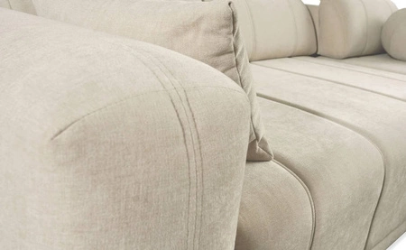 Rohová sedací souprava s funkcí spaní Cetara VI modrá pravá strana pohodlná a stylová rohová sedací souprava s posuvnými opěradly