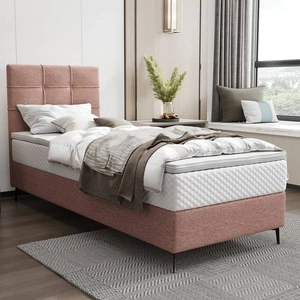 Kontinentální postel Irvine 80x200 růžová Stylová postel s úložným prostorem na lůžkoviny a vysokým čelem zaujme svým elegantním designem
