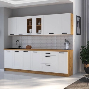 Sada kuchyňského nábytku Luis 260 cm skříňky vypadají skvěle v moderních i klasických interiérech