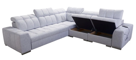 Rohová sedačka s funkcí spaní Luigi III hnědá pravá pohodlná rohová sedačka do obývacího pokoje ideální pro každodenní relaxaci