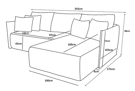 Rohová sedací souprava s funkcí spaní Oroso světle šedá pravá strana měkká sametová tkanina s hydrofobním potahem nádoba na lůžkoviny