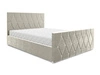 Čalouněná postel Tifton 180x200 béžová s úložným prostorem v moderním stylu s výrazným čelem a nohou s krystaly