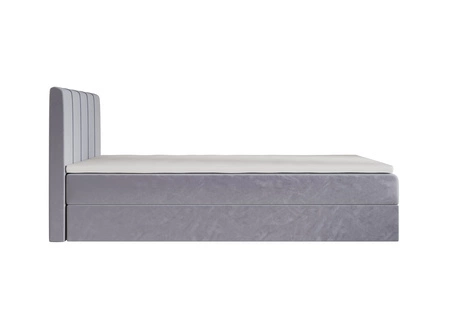 Kontinentální postel Casey 120x200 modrá v moderním skandinávském stylu s čalouněným čelem postele s úložným boxem