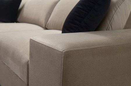 Rozkládací pohovka Kelly Sleek II světle hnědá levá elegantní rohová pohovka do obývacího pokoje z tkané látky